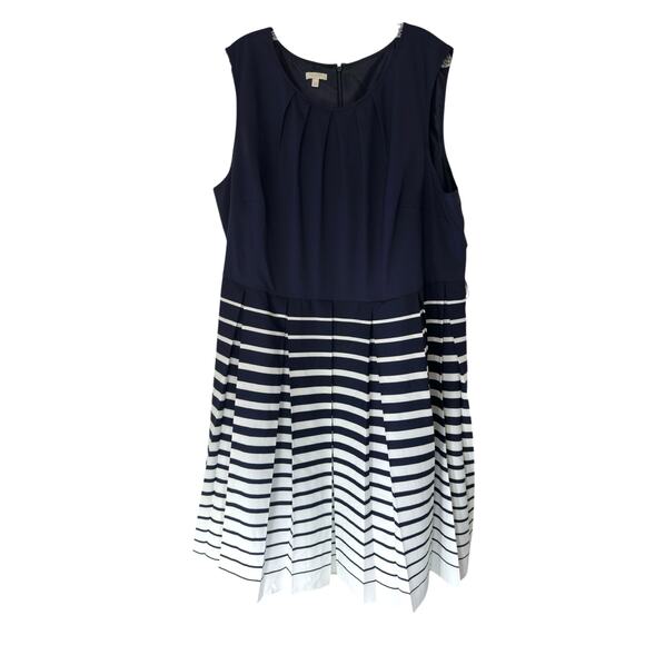 Talbots Blue and White A-Line Midi Dress - Picture 1 of 12